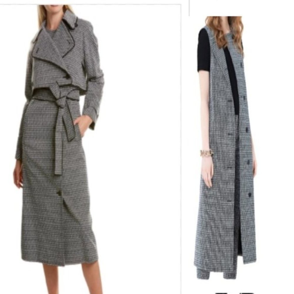 Diane VON FURSTENBURG  PATSY CONVERTIBLE JACQUARD TRENCH COAT, VEST, OR …